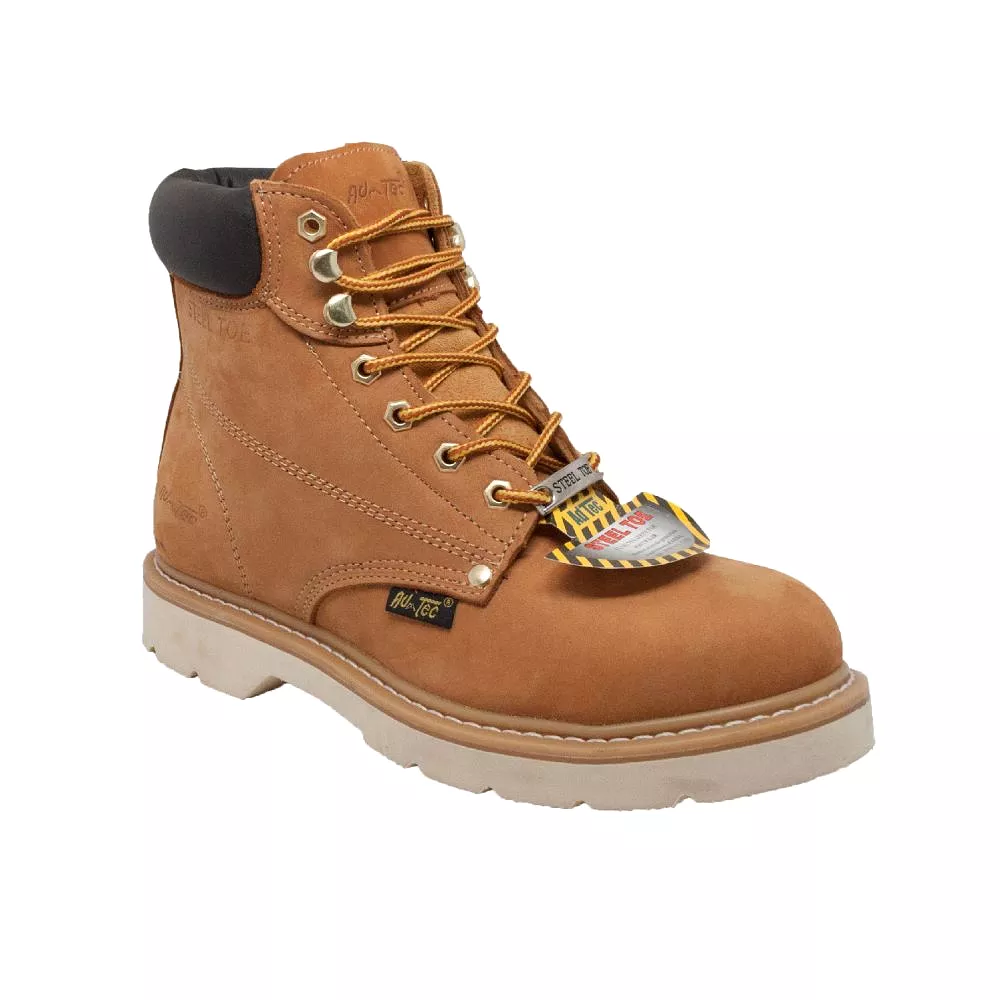 'AdTec' Men's 6 Lace Up Steel Toe - Tan