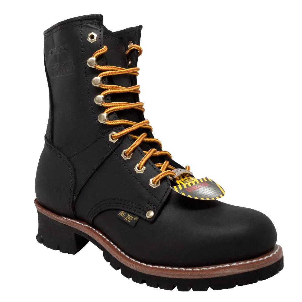 'AdTec' Men's 9 WP Logger Steel Toe - Black