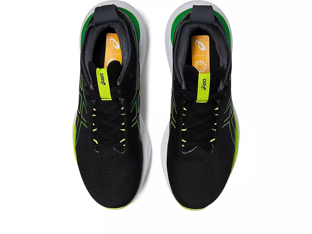 Asics Gel Nimbus 25 Men's Running Shoes - Black/Lime Zest