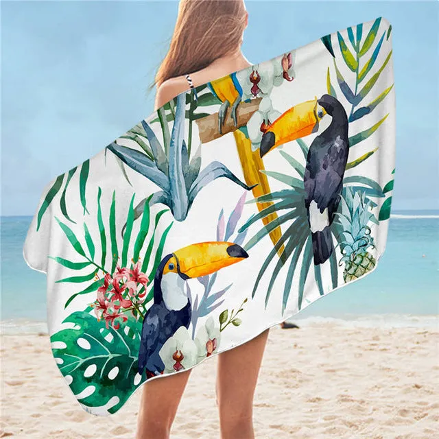 Beach blankets tropical flower print beach blankets Floral Bath Towel