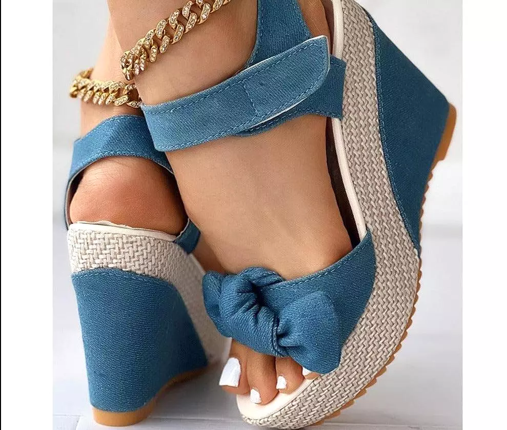 Bowtie Wedge Sandal Shoes