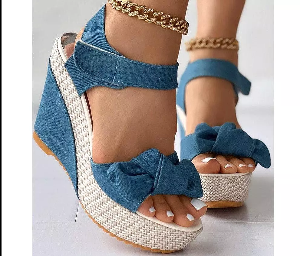 Bowtie Wedge Sandal Shoes