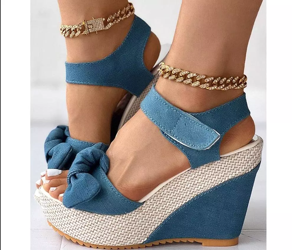 Bowtie Wedge Sandal Shoes