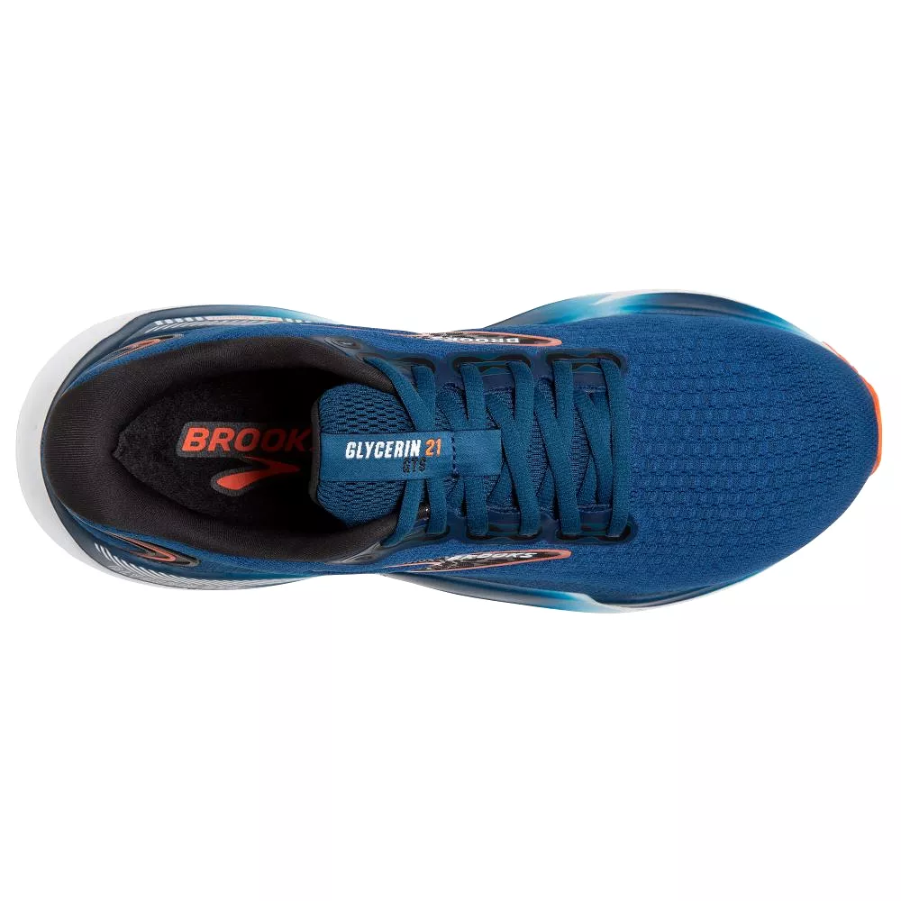 'Brooks' Men's Glycerin GTS 21 - Blue Opal / Black / Nasturtium