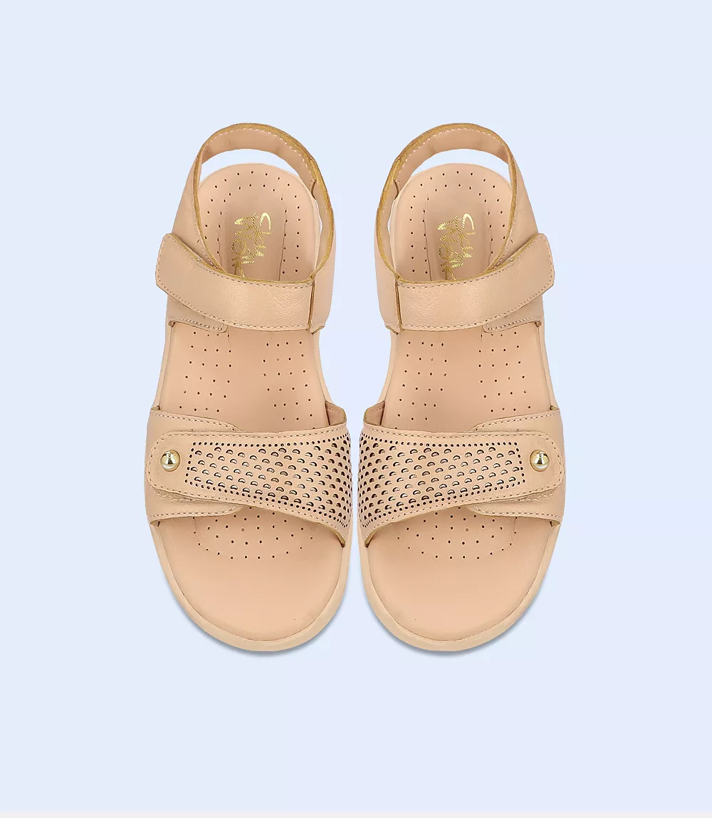 BW7205-BEIGE-Women Comfort Sandal