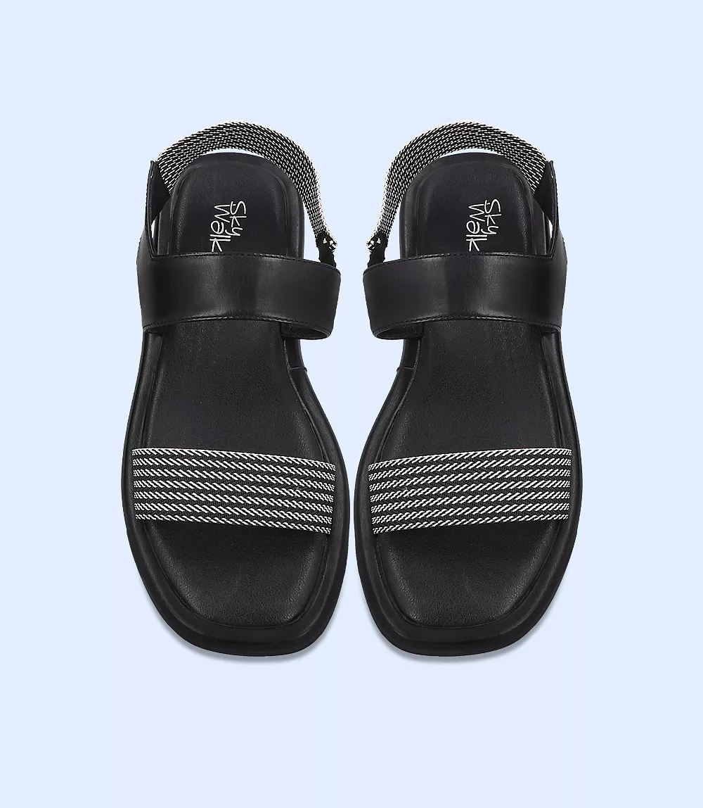 BW7349-BLACK-Women Comfort Sandal