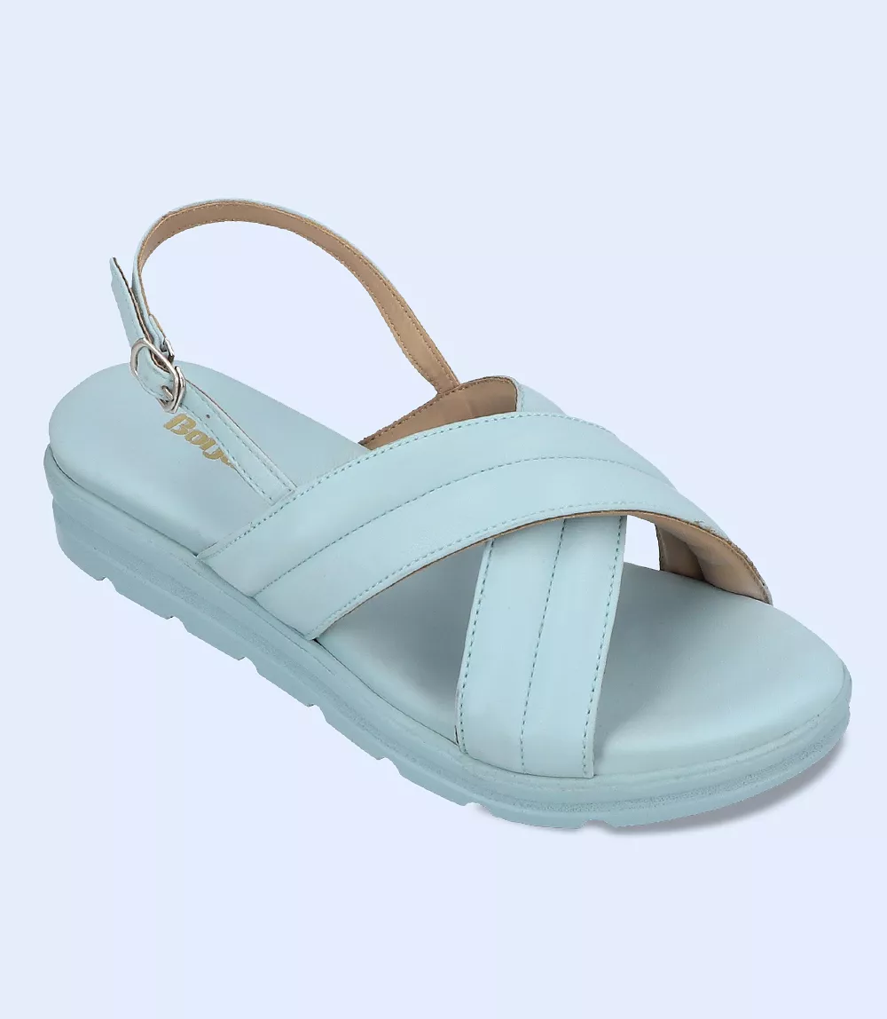 BW7781-LIGHT-BLUE-Women Platform Sandals