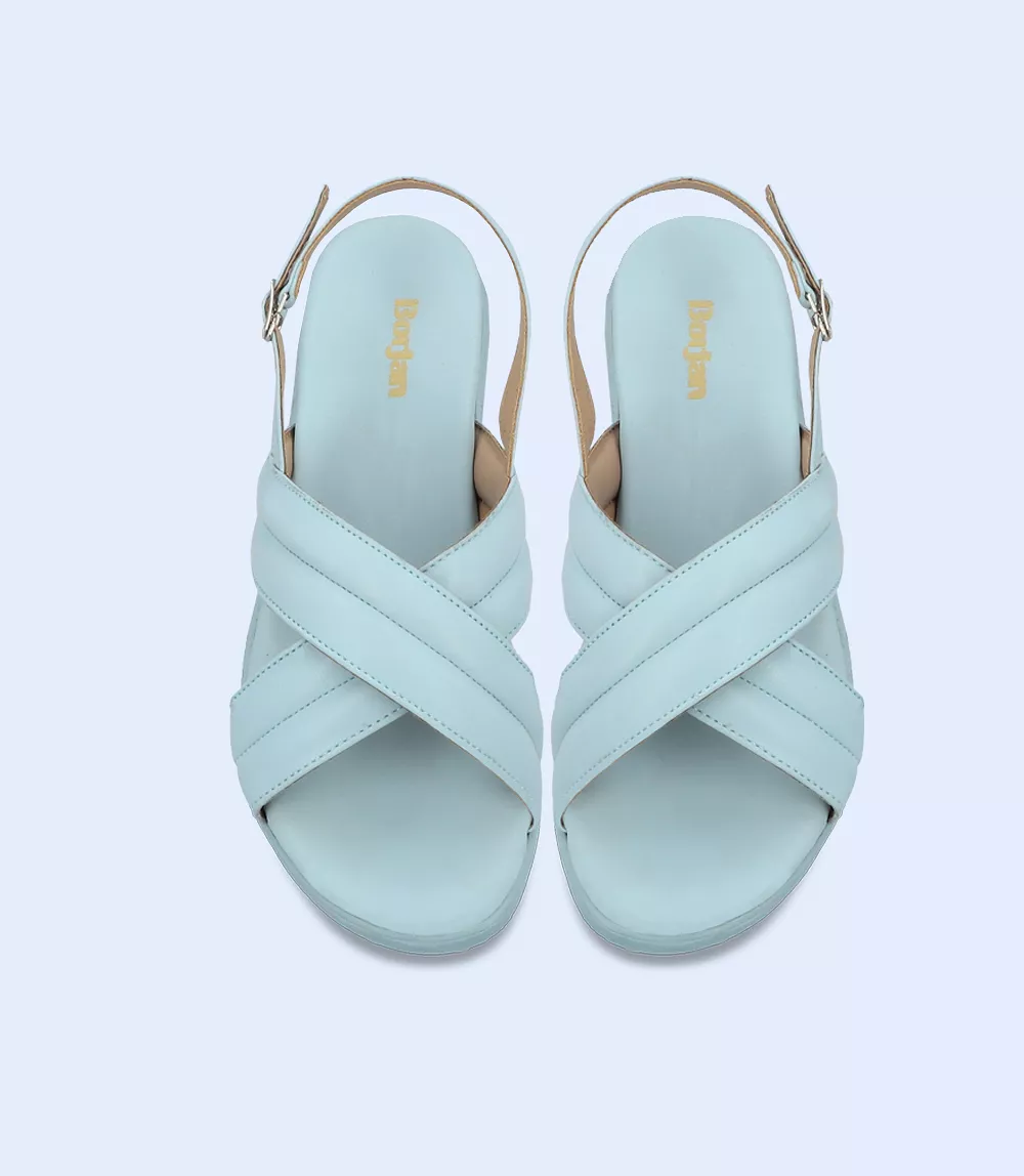 BW7781-LIGHT-BLUE-Women Platform Sandals