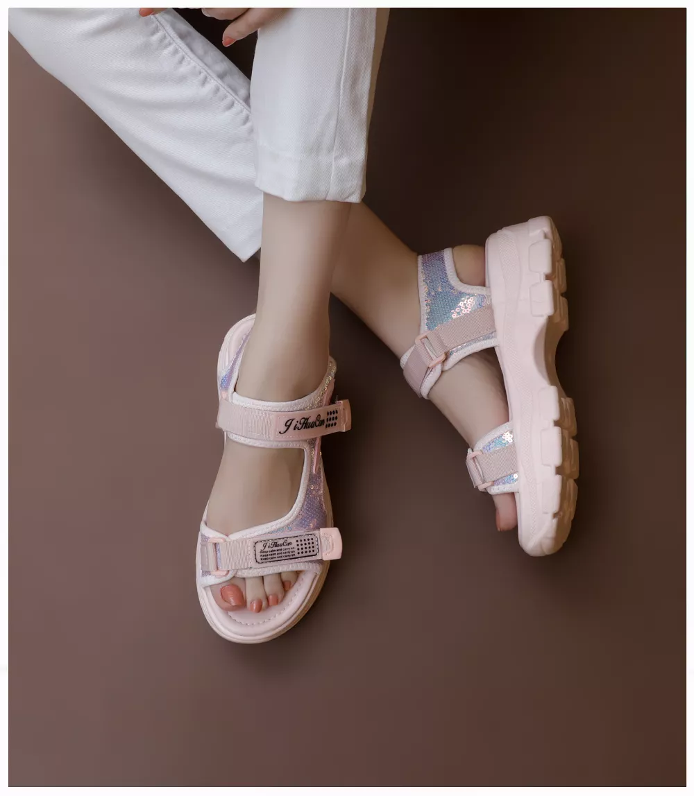 BW8410-PINK-Women Platform Sandals