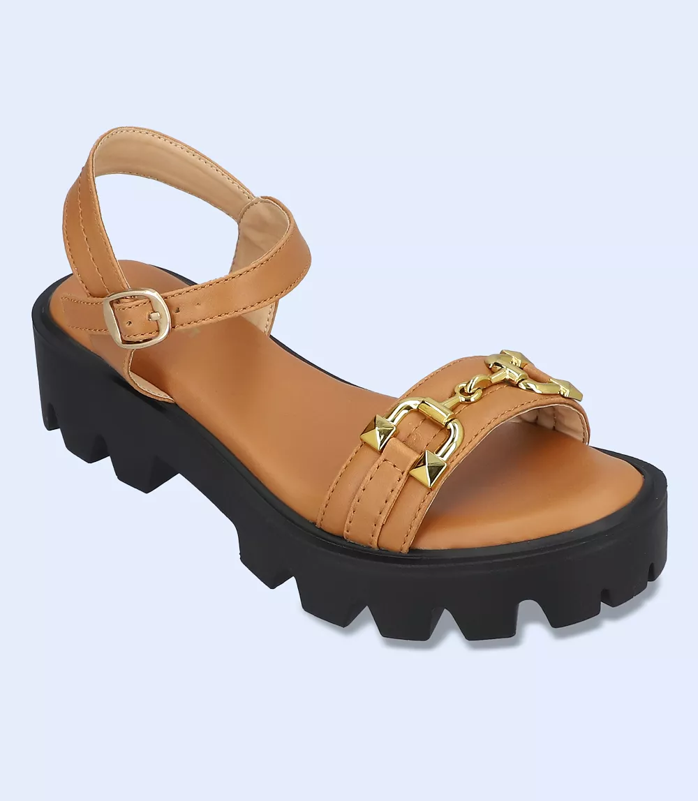 BW9224-TAN-Women Platform Sandal