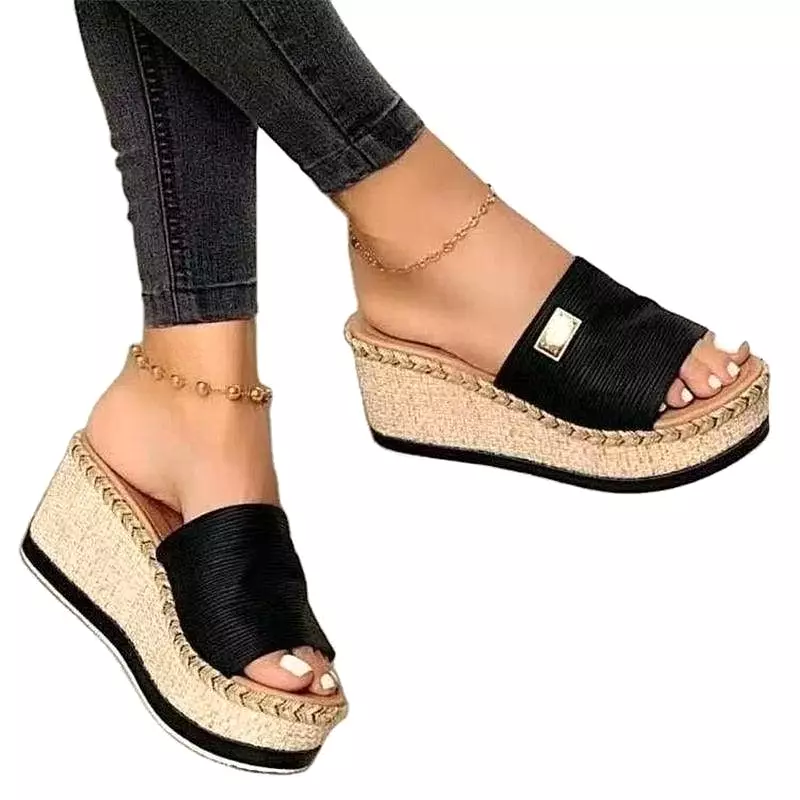 Casual Badge Wedge Sandals