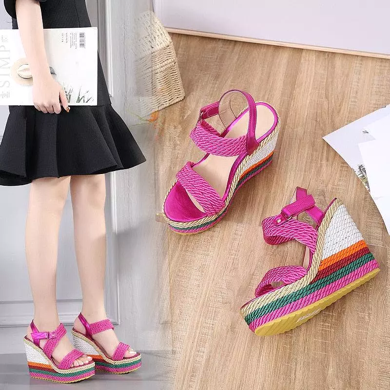 Casual Peep Toe Wedge Shoes