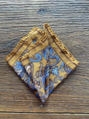 COGNAC PAISLEY SWIRL POCKET SQUARE