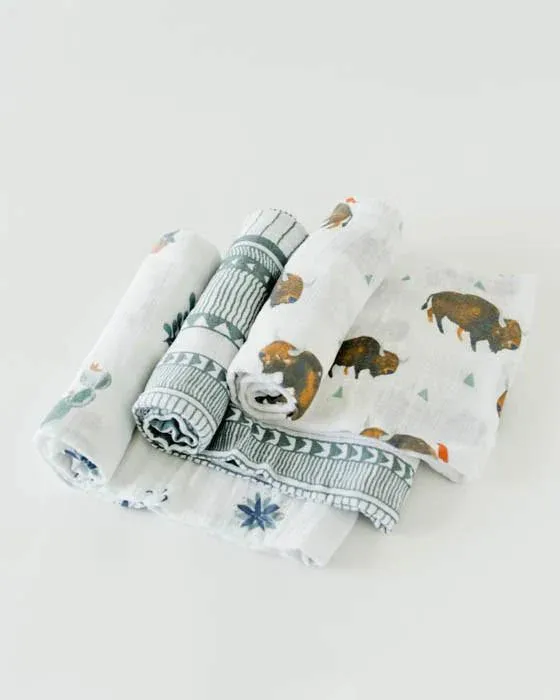 Cotton Swaddle Set, Bison