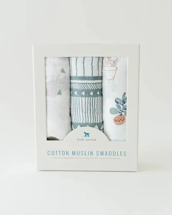 Cotton Swaddle Set, Bison