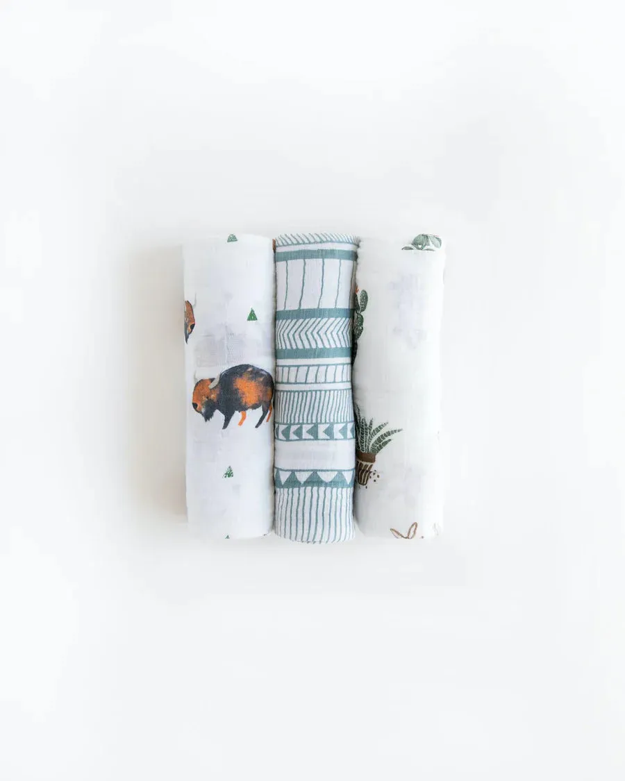 Cotton Swaddle Set, Bison