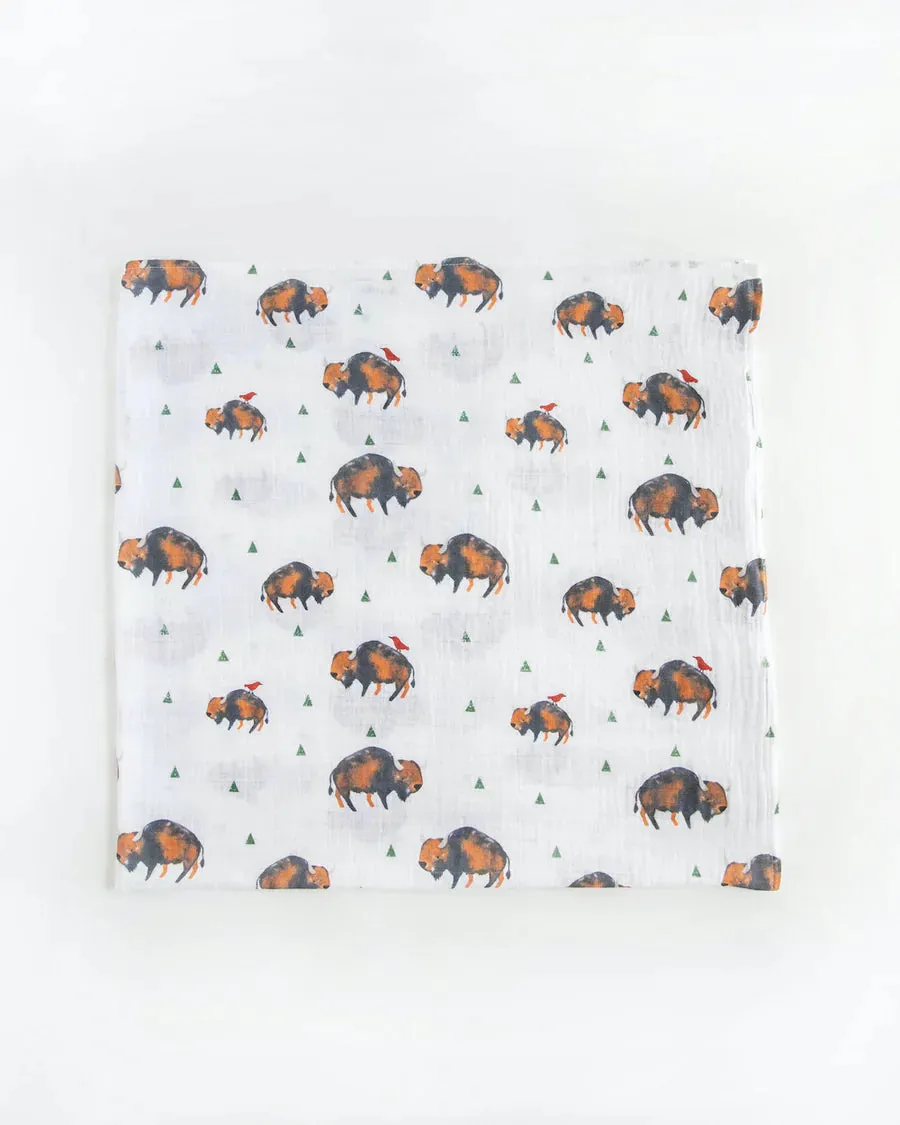 Cotton Swaddle Set, Bison