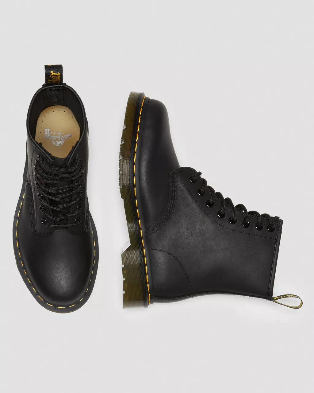 Doc Martens UNISEX 1460 GREASY LEATHER LACE UP BOOTS (BLACK GREASY LEATHER)