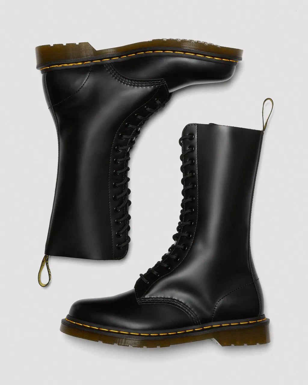 Doc Martens UNISEX 1490 SMOOTH LEATHER MID CALF BOOTS (BLACK SMOOTH)