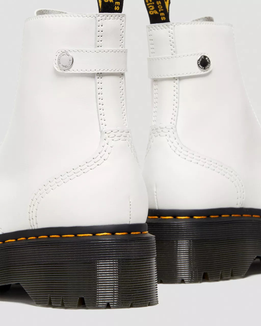 Doc Martens UNISEX JETTA ZIPPED SENDAL LEATHER PLATFORM BOOTS (WHITE SENDAL)