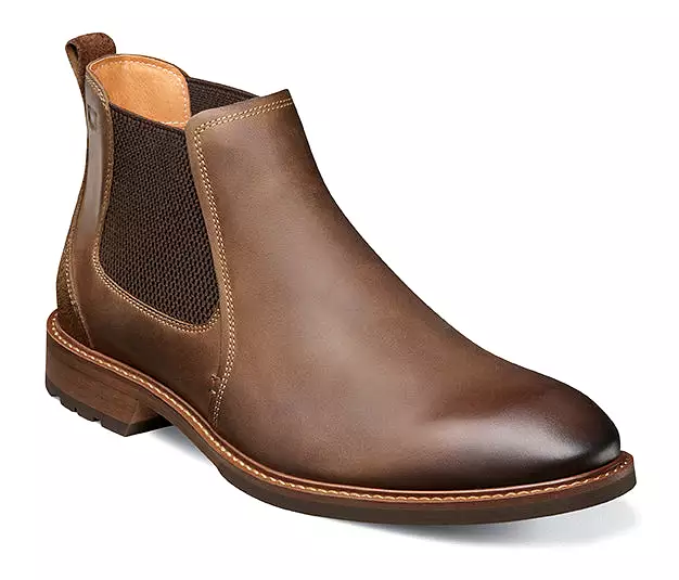 'Florsheim' Men's Lodge Plain Toe Gore Boot - Brown Crazy Horse