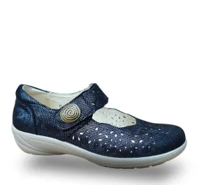 G-Comfort Wide fitting H Ladies Navy Shoe P9528LT