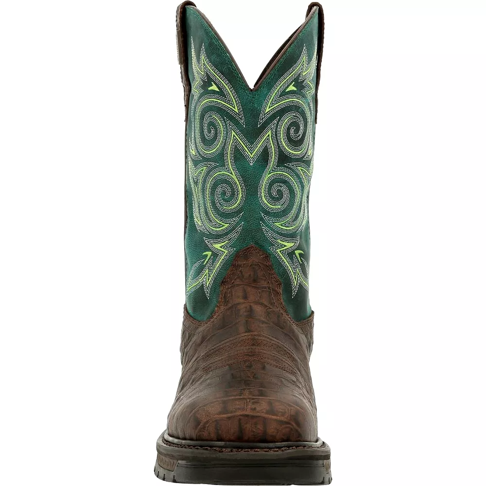 'Georgia Boot' Men's 11 Carbo-Tec LT EH WP Western Soft Toe - Brown / Green