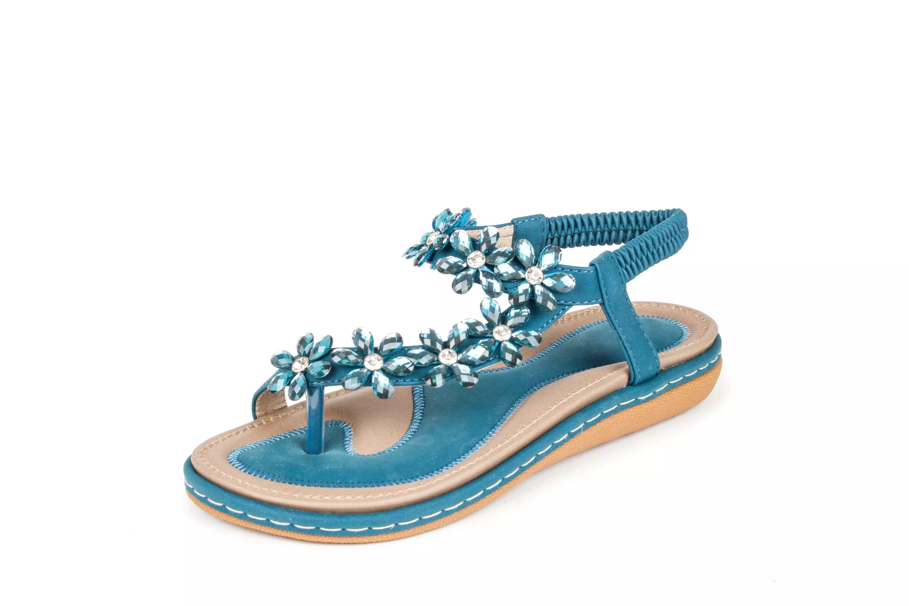 Haute editon Women's Crystal  Bohemian Beaded Comfort Sandals