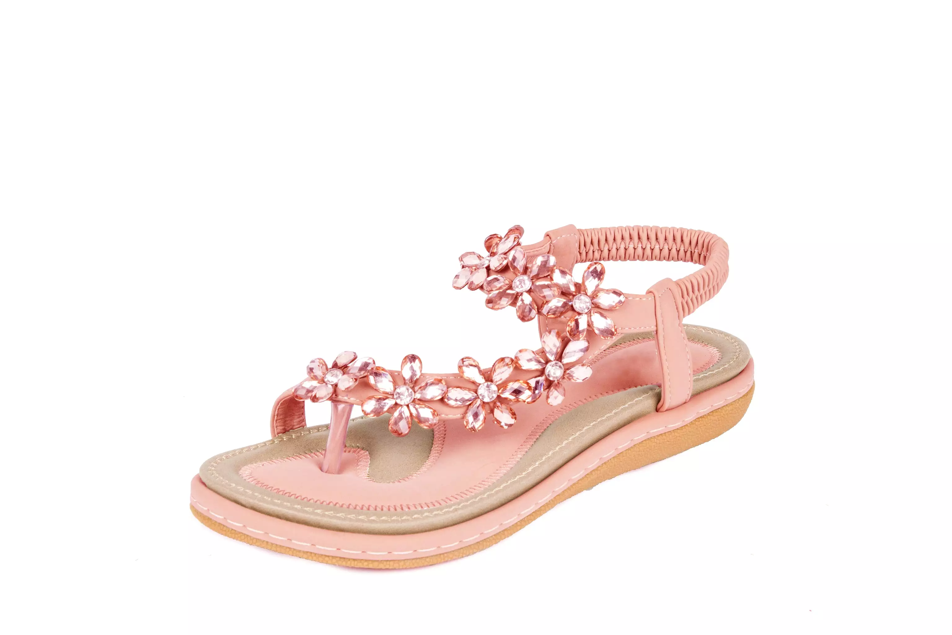 Haute editon Women's Crystal  Bohemian Beaded Comfort Sandals