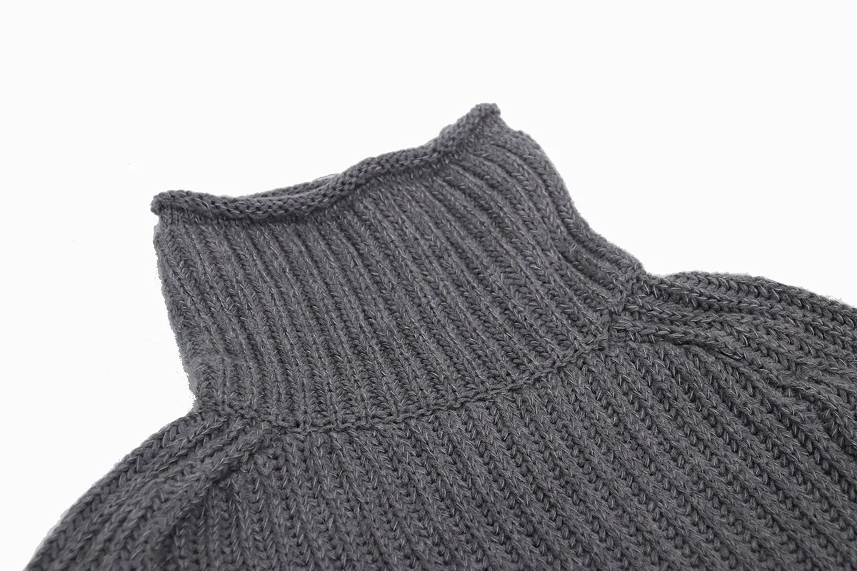 HIGH COLLAR JUMPER IN REFLECTIVE WOOLEN KNIT