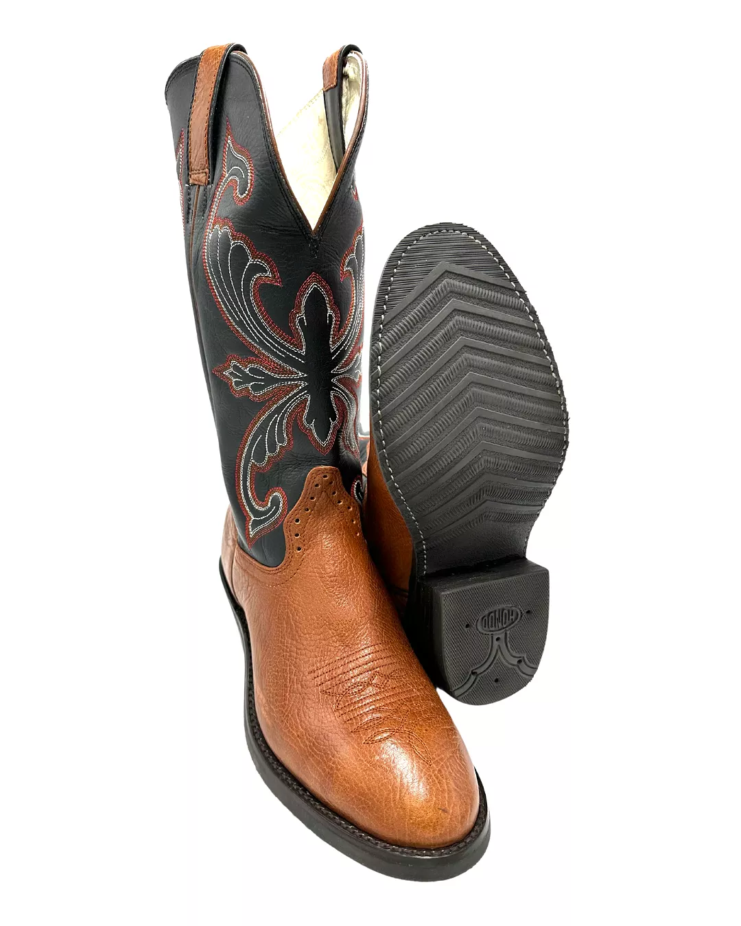 'Hondo Boots' Men's 13 Spanish Shoulder Western U Toe - Walnut / Black