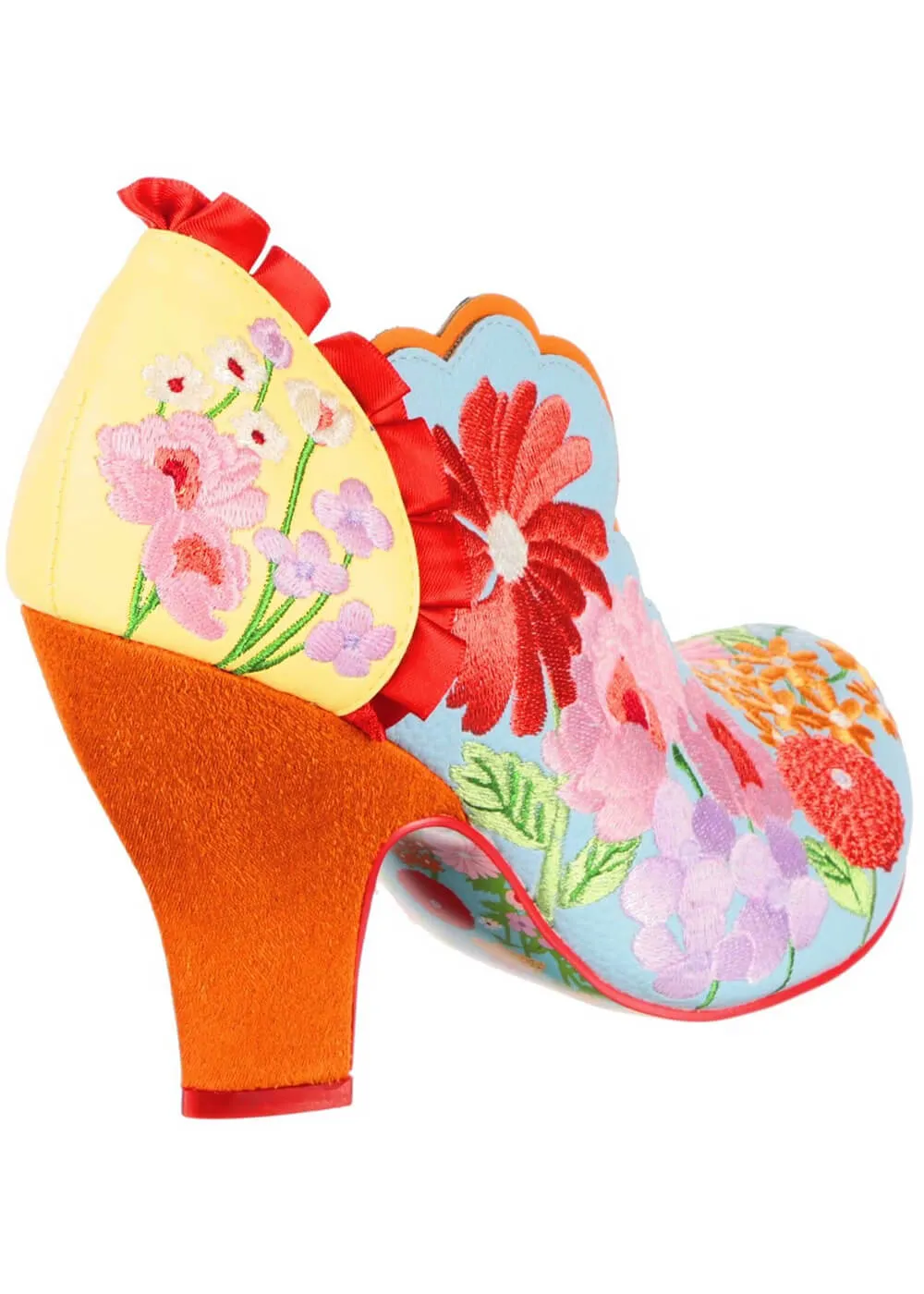 Irregular Choice Wildflower Wander Floral 50's Pumps Orange/Blue