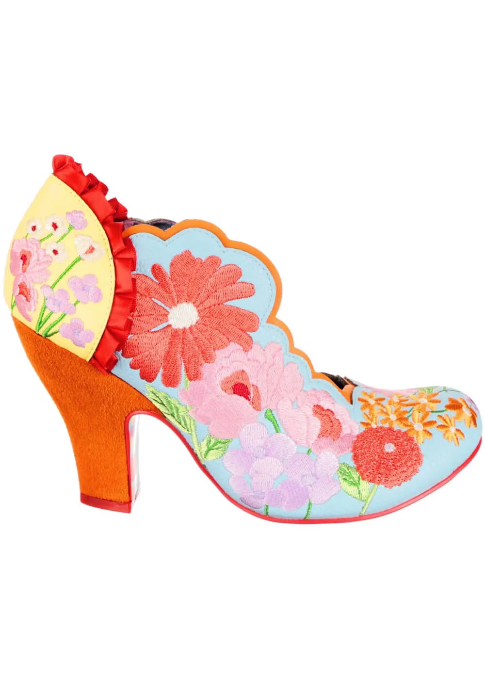 Irregular Choice Wildflower Wander Floral 50's Pumps Orange/Blue