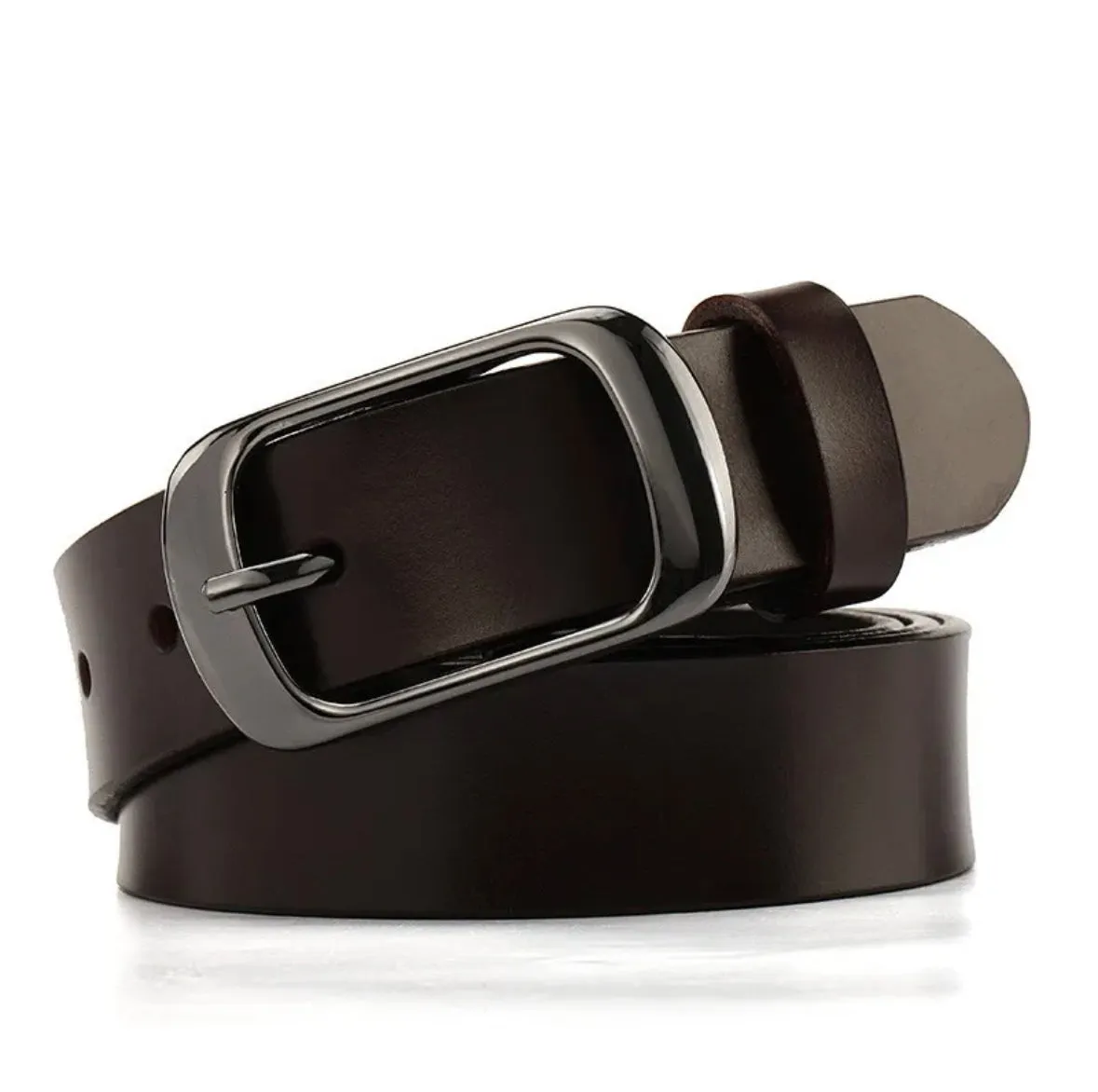 Kim Black Leather Belt