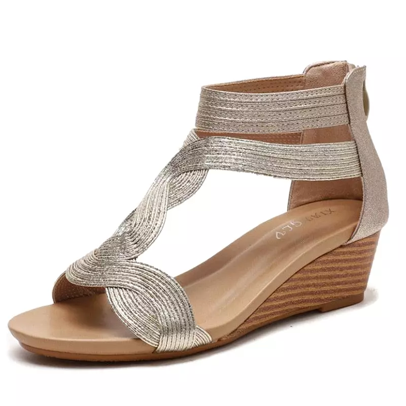 Low Heel Wedge Sandal Shoes