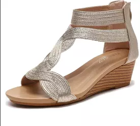 Low Heel Wedge Sandal Shoes