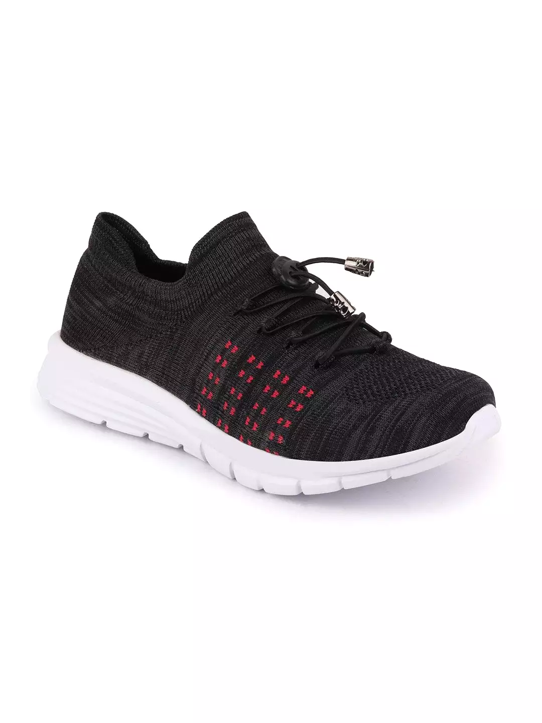 Men Black Sports Lace-Up Outdoor Running Shoes