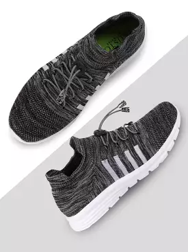 Men Dark Grey Sports Lace-Up Outdoor Running Shoes