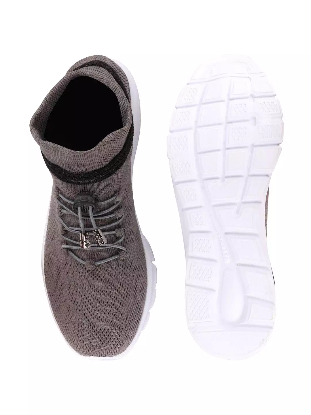 Men Grey Sports Lace-Up Outdoor Running Shoes