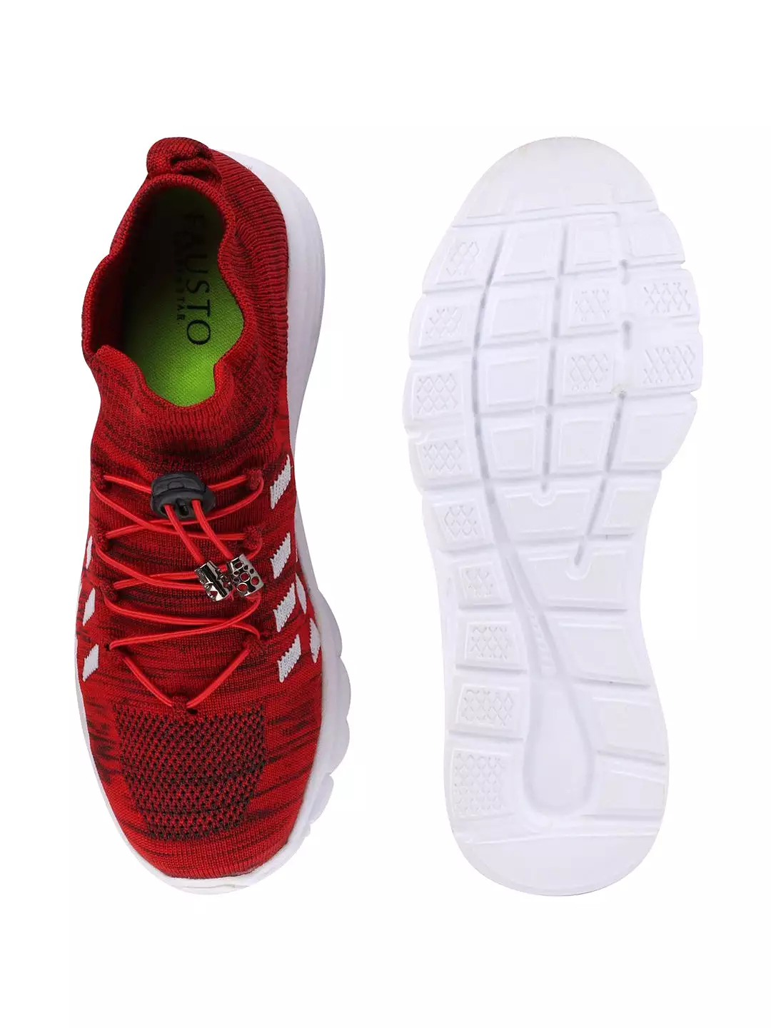 Men Red Sports Lace-Up Running Shoes