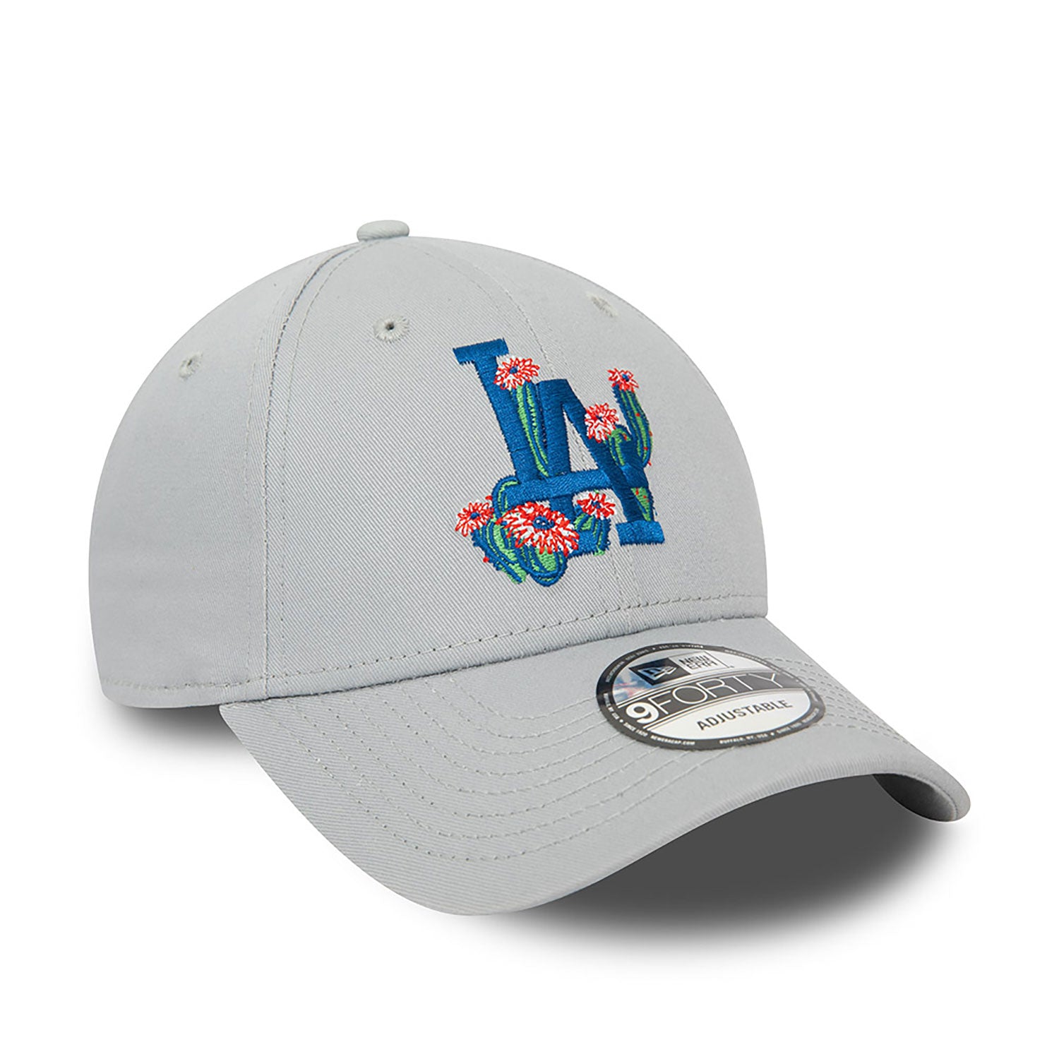 NEW ERA LA Dodgers Flower Icon Grey 9FORTY Adjustable Cap