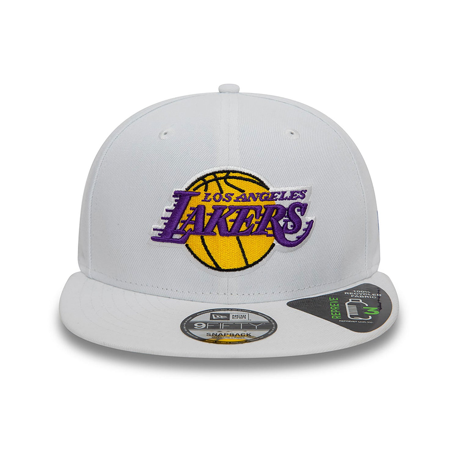 NEW ERA LA Lakers NBA Repreve White 9FIFTY Snapback Cap