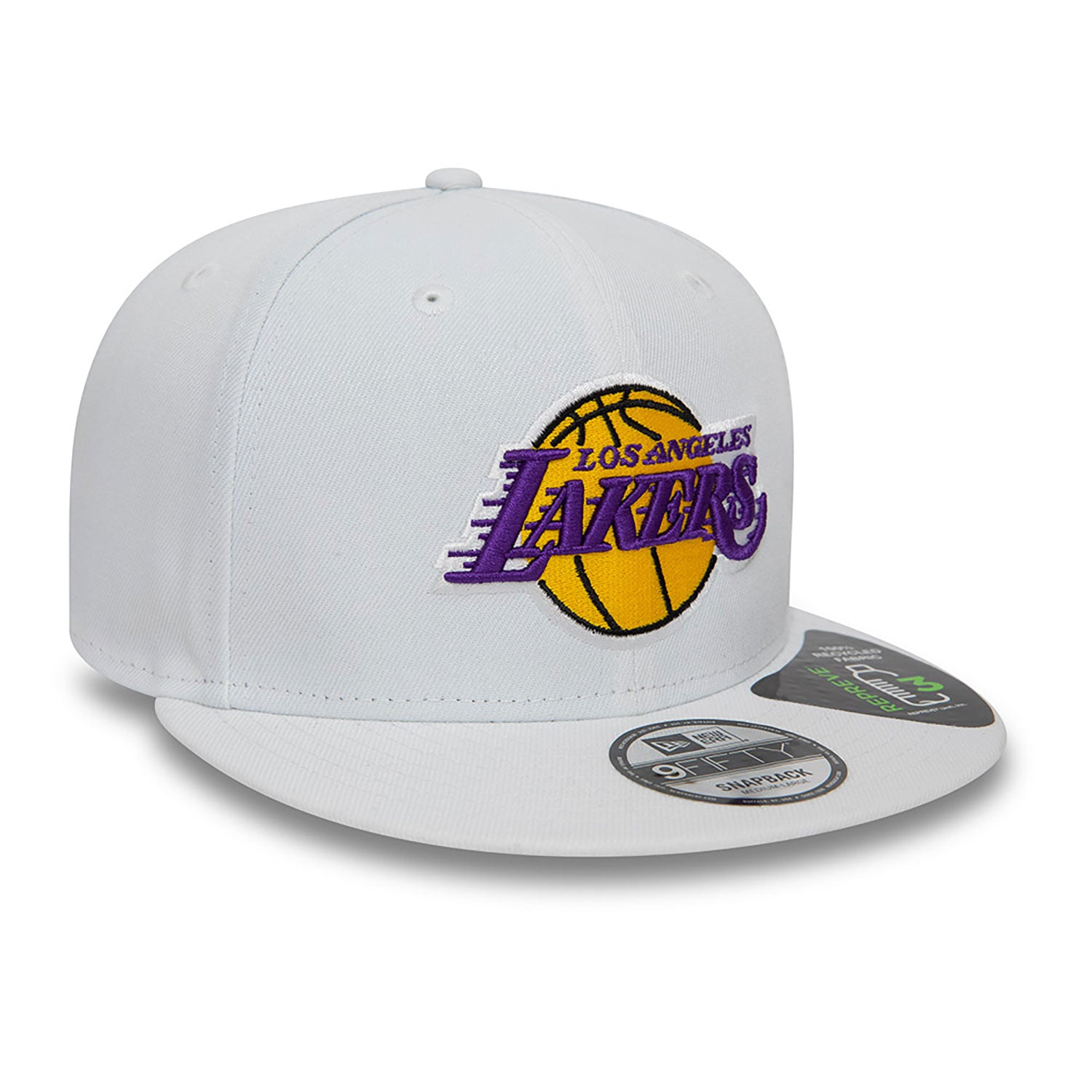 NEW ERA LA Lakers NBA Repreve White 9FIFTY Snapback Cap