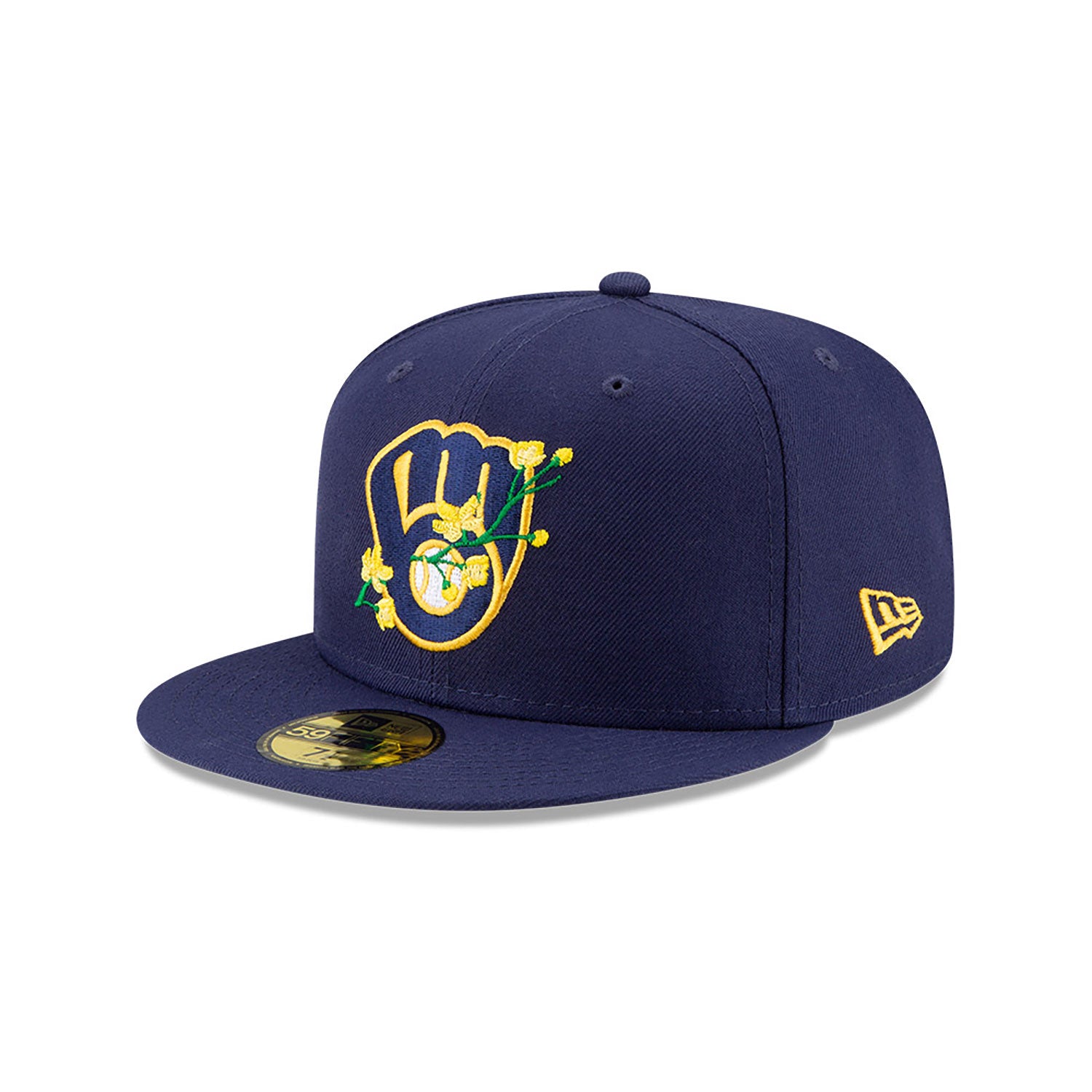 NEW ERA Milwaukee Brewers Side Patch Bloom Blue 59FIFTY Fitted Cap