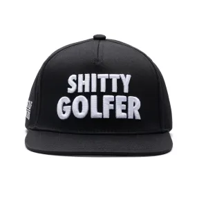 Shitty Golfer Black SnapBack Golf Hat - Flat Brim