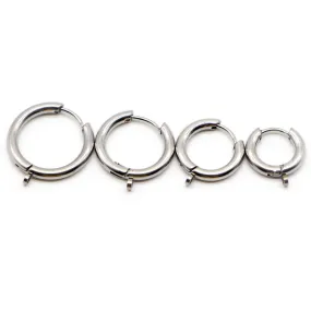 Stainless Steel Round Hoop Earrings