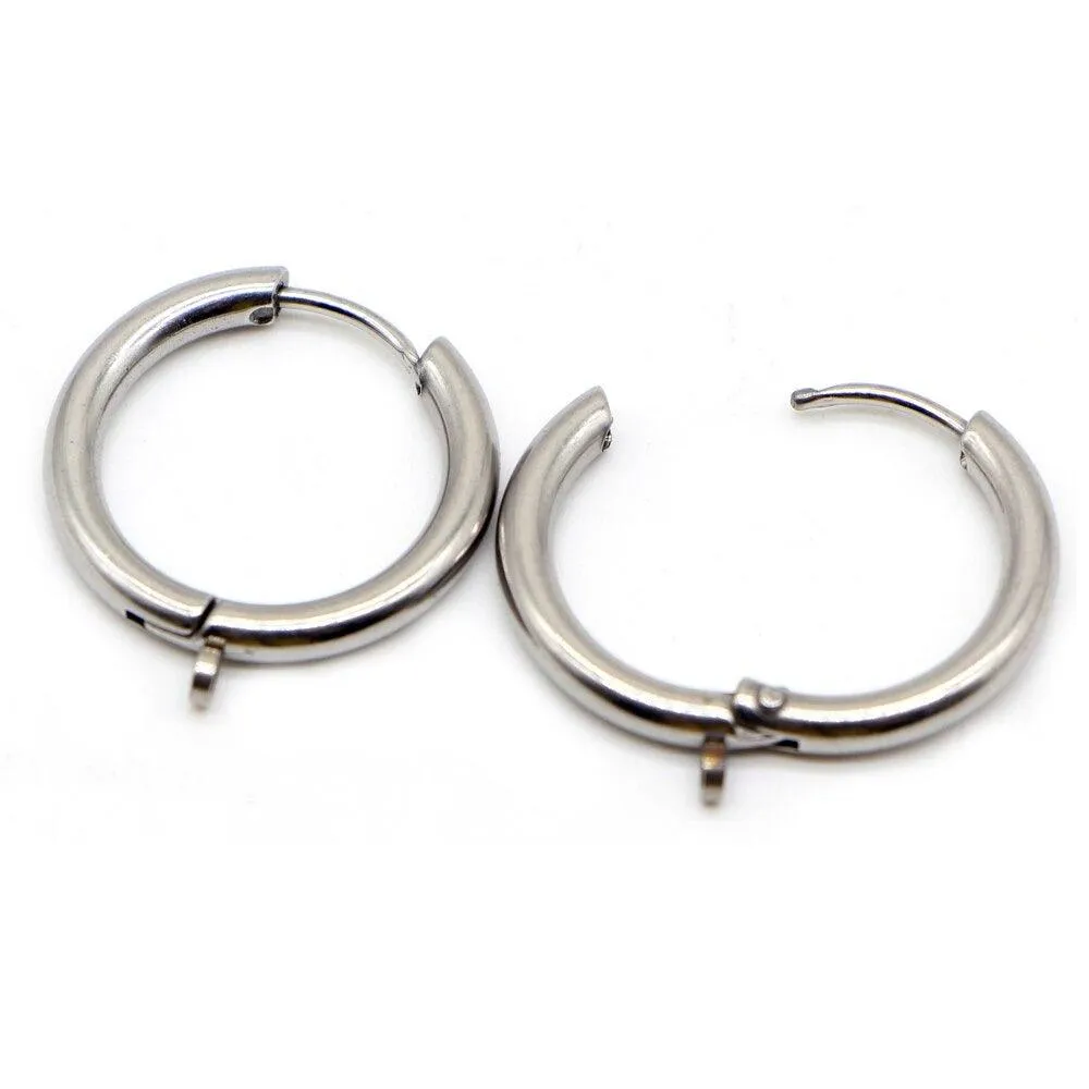 Stainless Steel Round Hoop Earrings