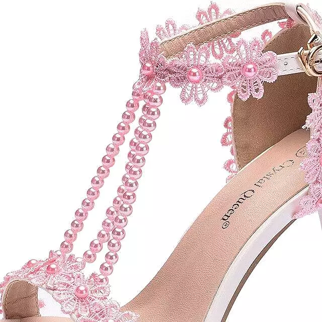 String Bead Lace Wedding Shoes