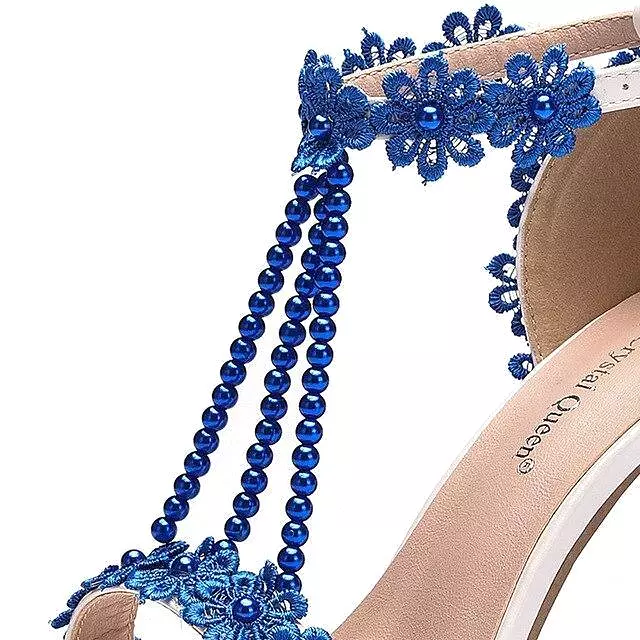 String Bead Lace Wedding Shoes