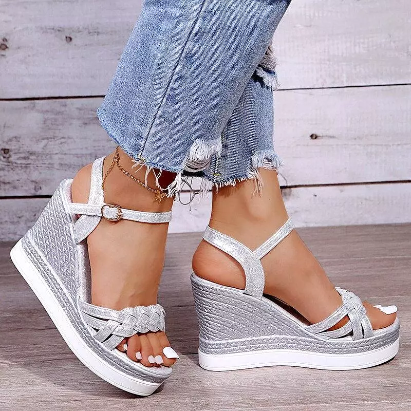 Summer Peep Toe Wedge Shoes